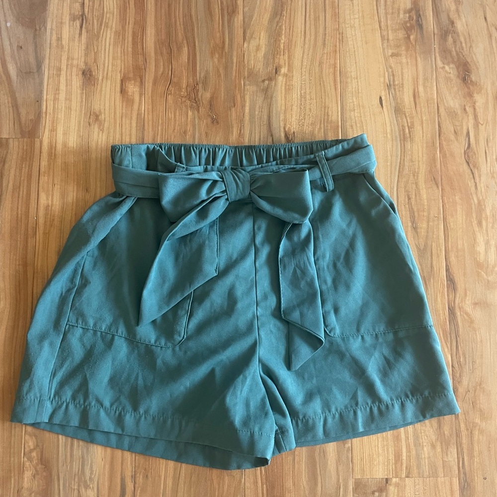 a new day Green High Waist Shorts with Tie-Front Bow